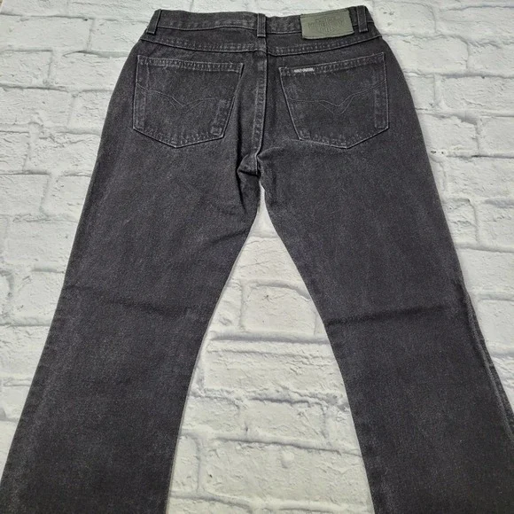 Harley Davidson Black 100% Cotton Bootcut Jeans size 4 Long - Picture 2 of 16